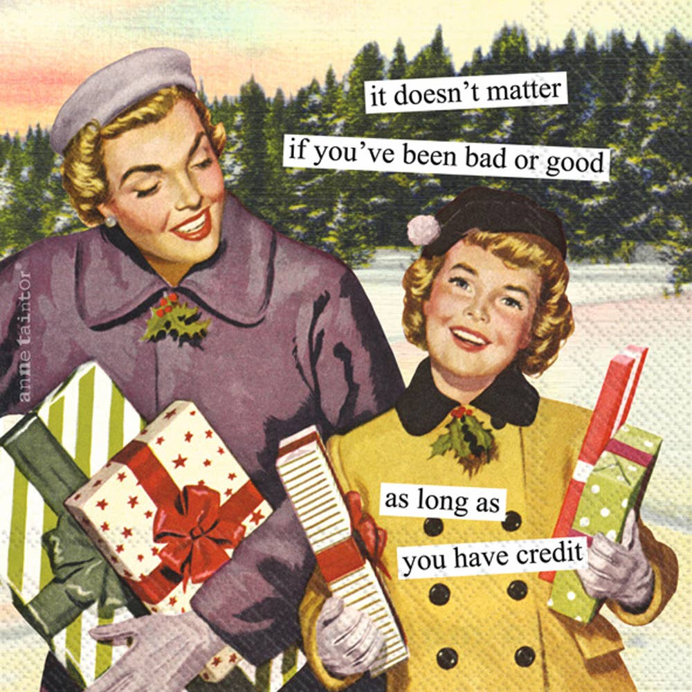 Paper Cocktail Napkins 20 ct Anne Taintor Credit Christmas