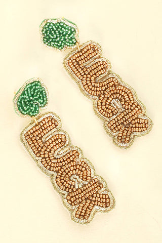 Luck Saint Patrick's Shamrock Beaded Earrings