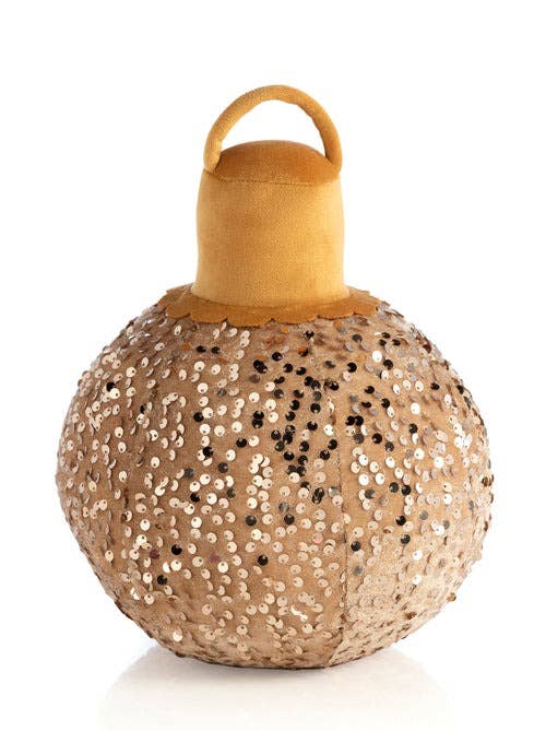 Merry Bauble Gold Sequin Small Pillow