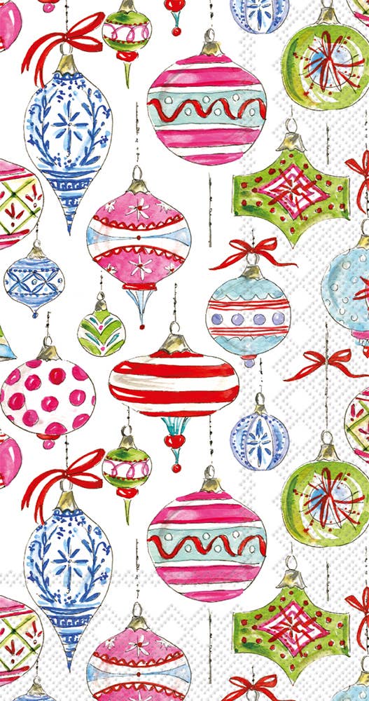 Paper Guest Towels 16 ct Merry Vintage Ornaments Christmas