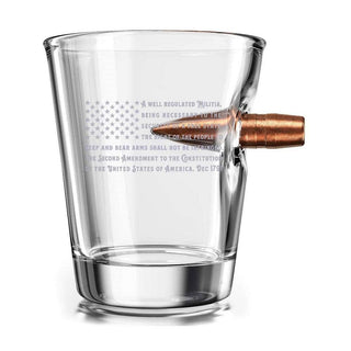 Real Bullet Shot Glass - 2nd Amendment American Flag