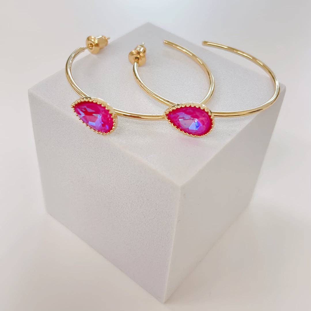 Fuchsia Radiance Hoop Earrings