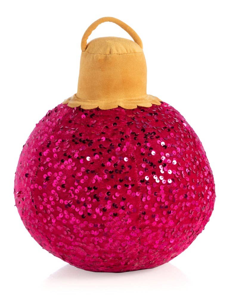 Merry Bauble Pink Sequin Medium Pillow