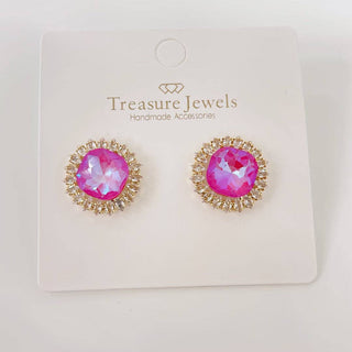 "Treasure Jewels" Fuchsia Radiance Stud Earrings