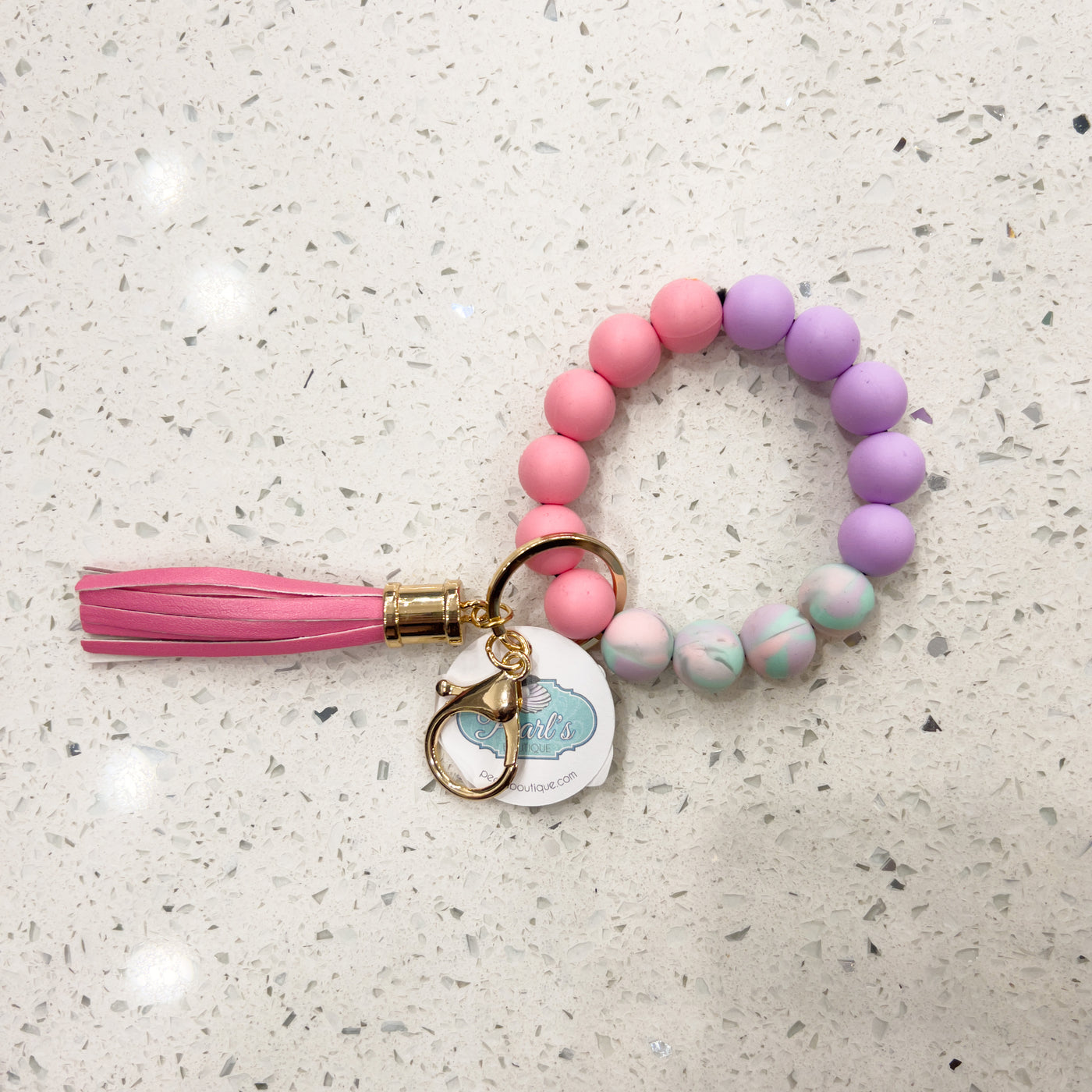 Marble Bead Bracelet Pink/Purple