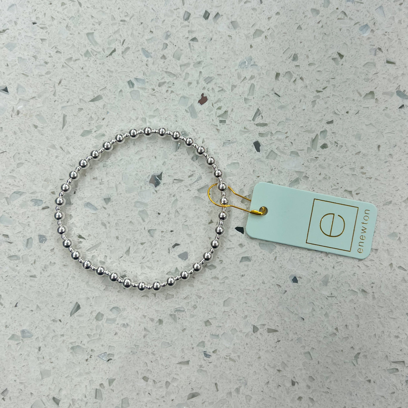 Classic Grateful Pattern Bead Bracelet Sterling 4mm