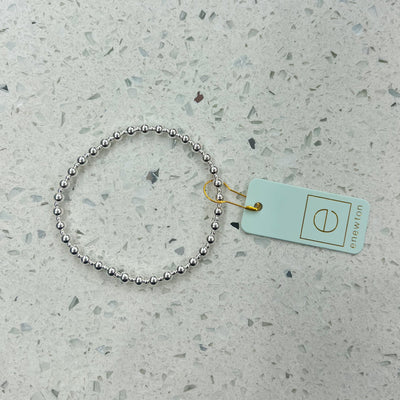 Classic Grateful Pattern Bead Bracelet Sterling 4mm
