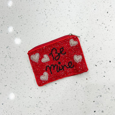 "Be Mine" Beaded Coin Pouch
