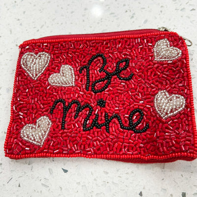 "Be Mine" Beaded Coin Pouch