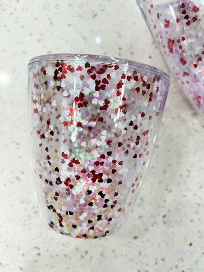 Valentine's Glitter Wine Acrylic Tumbler