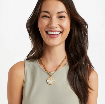 Mykonos Pendant Gold Pearl