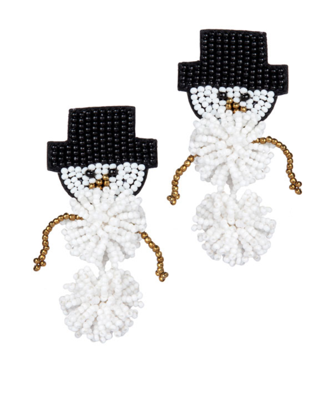 White Snowman Earrings
