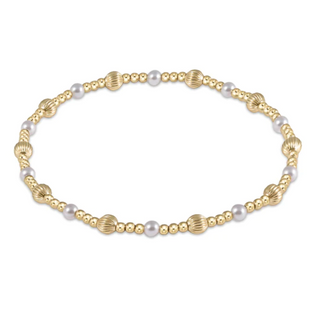 Dignity Sincerity Pattern 4MM Bead Bracelet - Pearl