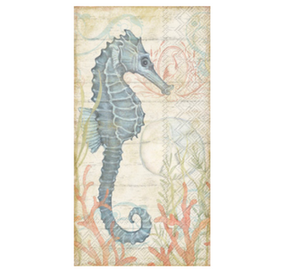 Paper Guest Towel Napkins Seahorse and Coral Guest