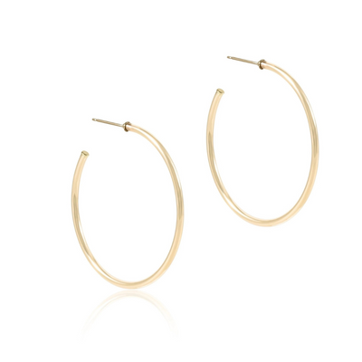 Round Gold 1.75" Post Hoop - 2MM - Smooth