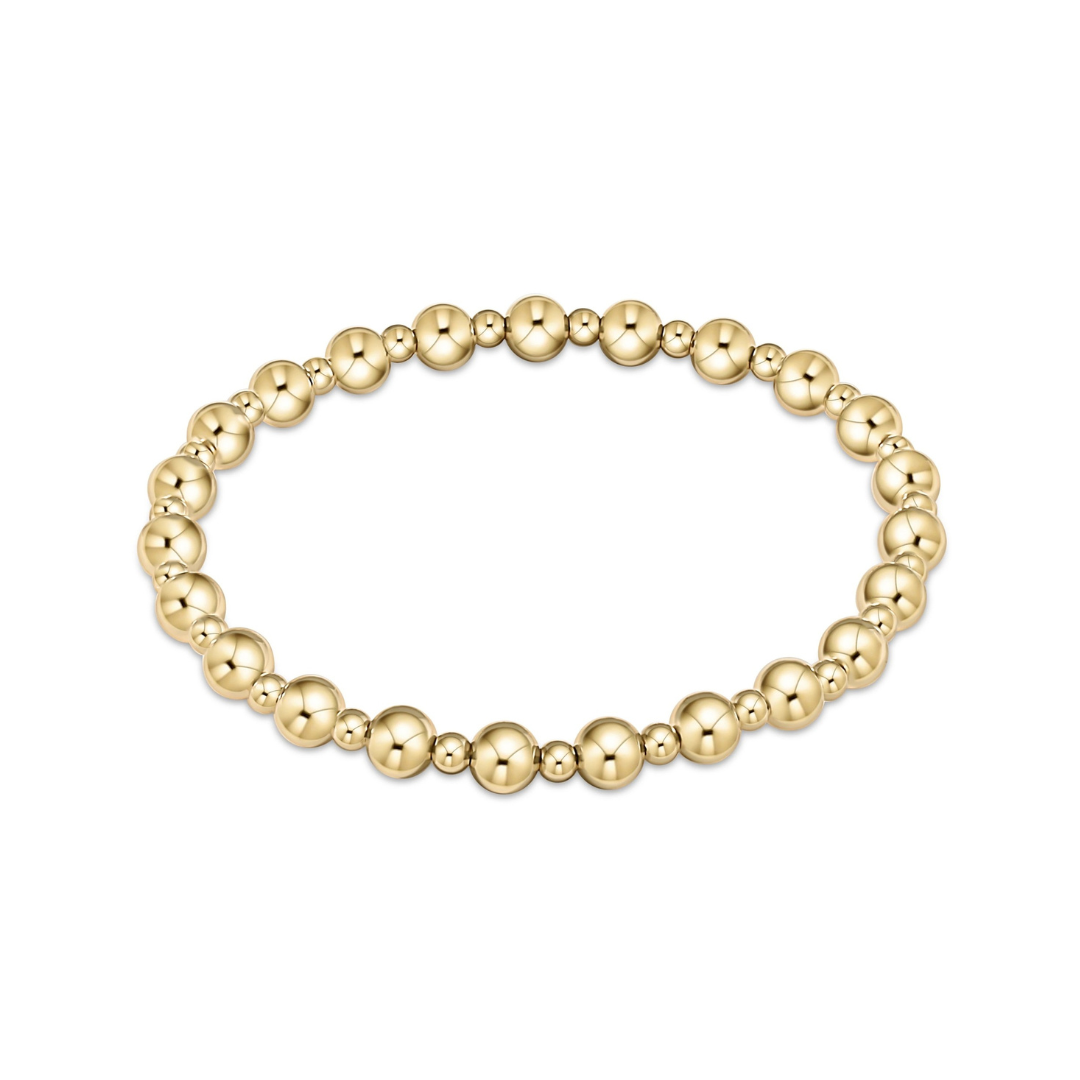 Classic Grateful Pattern 5MM Bead Bracelet - Gold