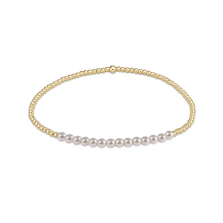 Gold Bliss 2MM Bead Bracelet - Pearl