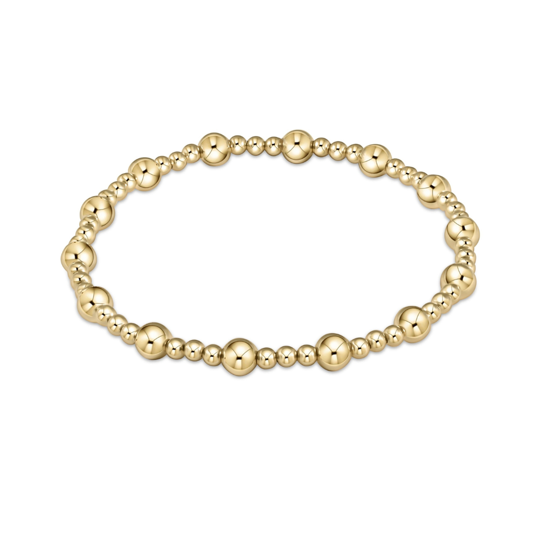 Classic Sincerity Pattern 5MM Bead Bracelet - Gold