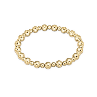 Classic Grateful Pattern 6MM Bead Bracelet - Gold