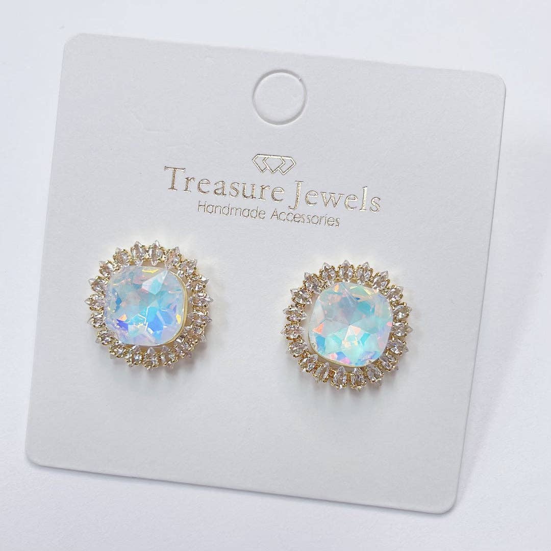 Iridescent Radiance Stud Earrings