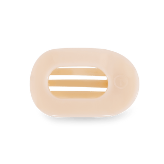 Almond Beige Small Flat Round Clip