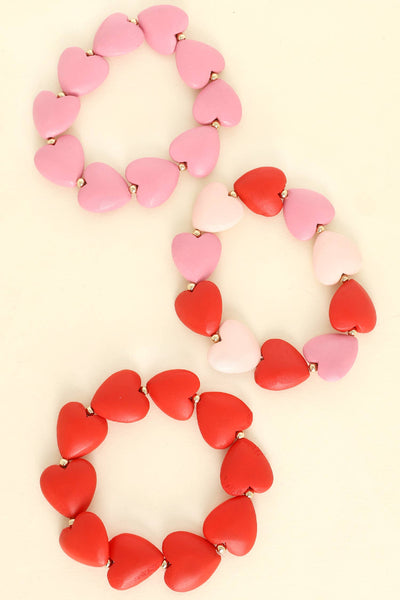 Valentine's Day Heart Shaped Beaded Bracelet