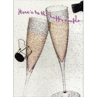 Champagne Flute with Bubbles | Wedding Greeting Card