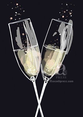 Champagne Flutes | Anniversary Greeting Card