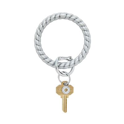 Silicone Big O® Key Ring - Solid Quicksilver Braided
