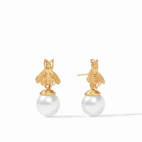 Bee Pearl Drop Earring