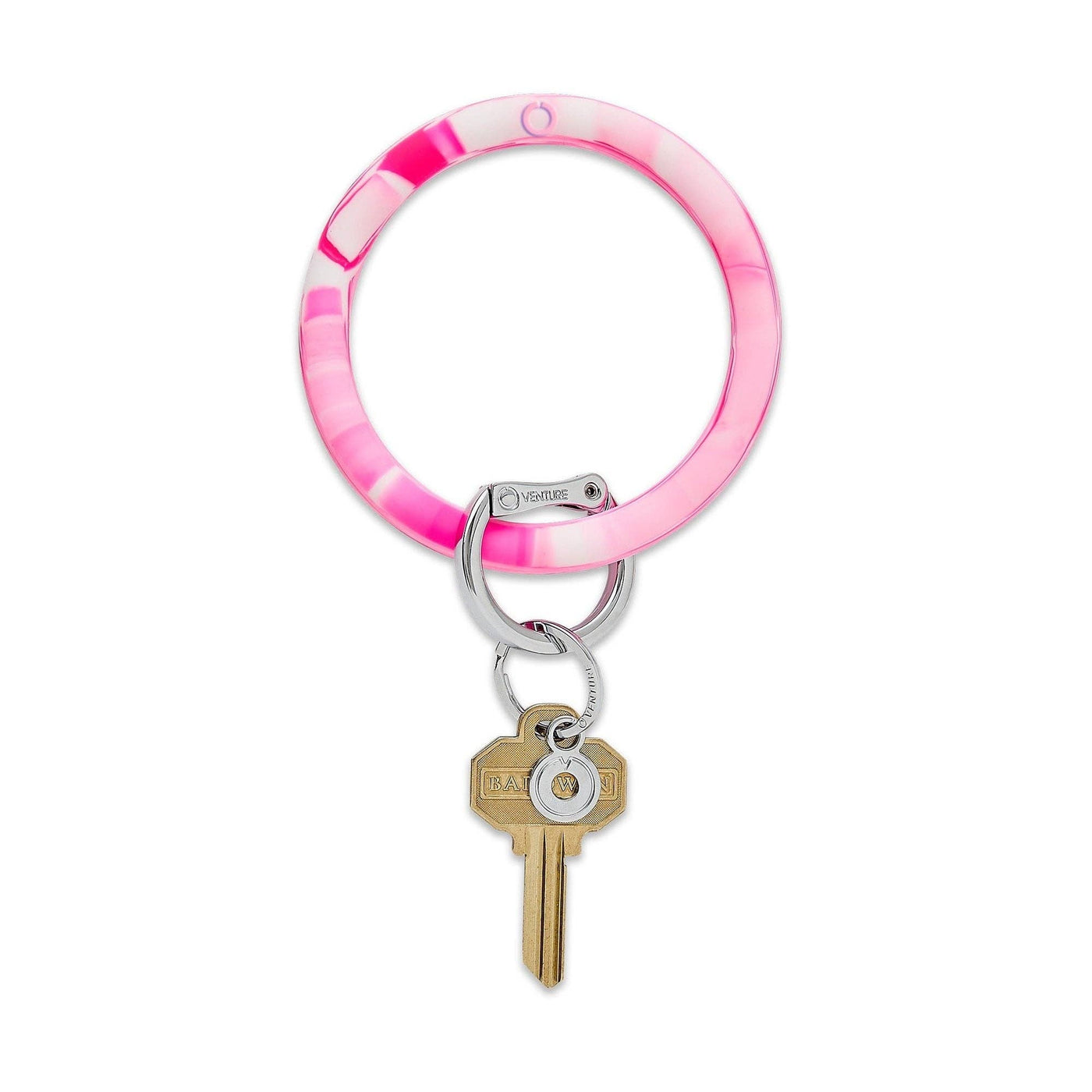 Silicone Big O® Key Ring - Tickled Pink Marble