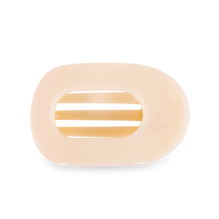 Almond Beige Medium Flat Round Clip