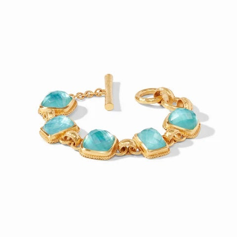 Savoy Demi Bracelet Gold Iridescent Bahamian Blue