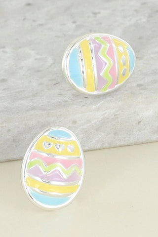 Easter Egg Enamel Coated Stud Earrings